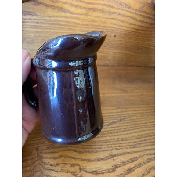 Vintage Redware Red Rooster Pancake Set Batter and Butter Pitchers 1950s - Picture 9 of 10